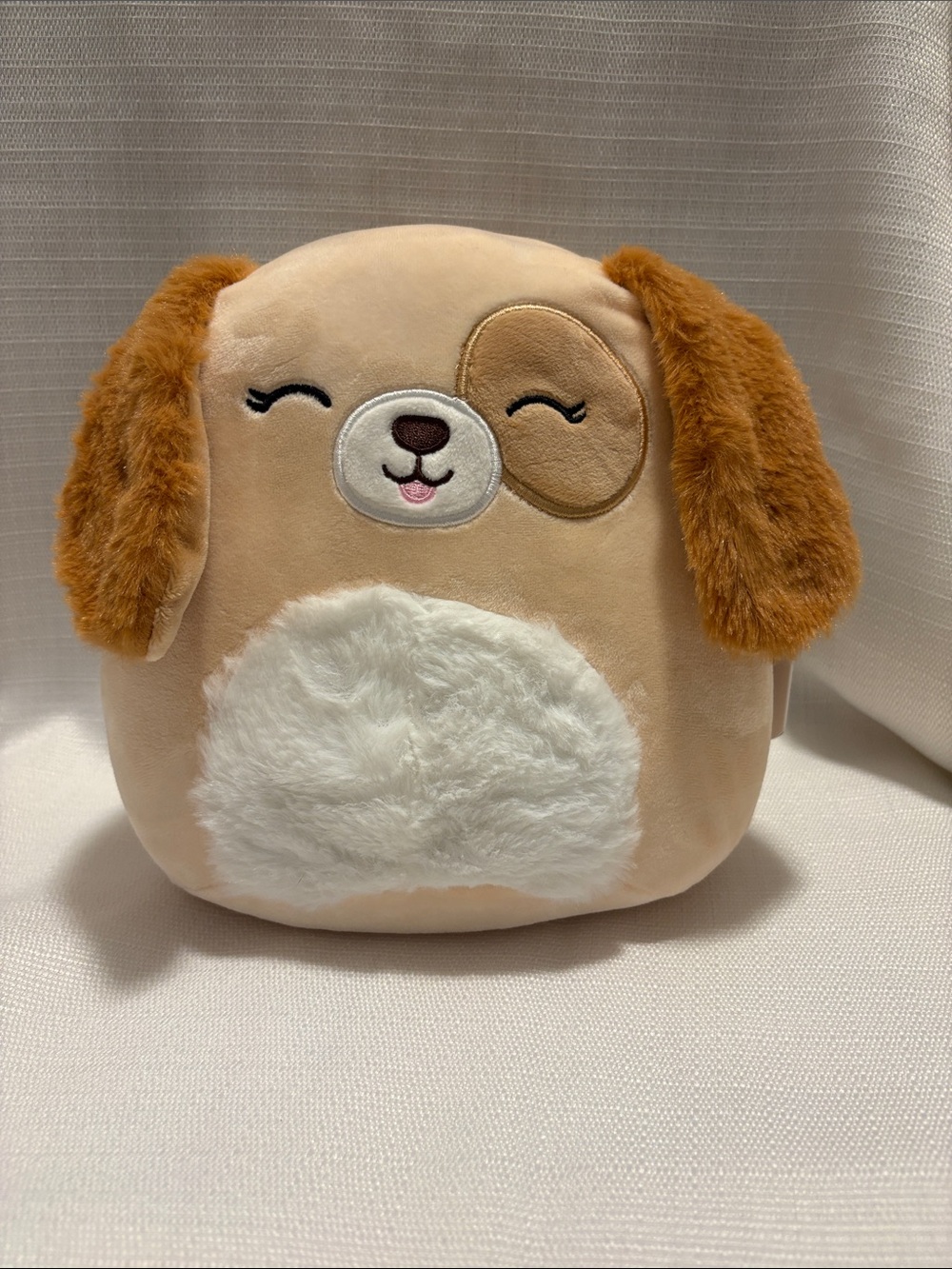 Squishmallows Cream and Brown Puppy Plush Dog Toy - Harrison